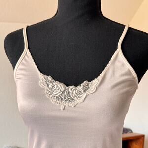 bali studio Dainty lace rose satin cami sz s romantic cottage y2k medieval